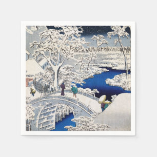 Utagawa Hiroshige - Drum Bridge vid Meguro Pappersservett