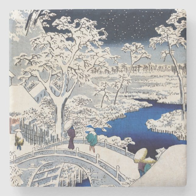 Utagawa Hiroshige - Drum Bridge vid Meguro Stenunderlägg (Framsidan)