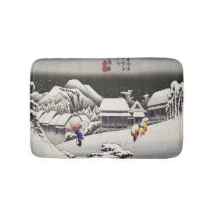 Utagawa Hiroshige - Evening Snö vid Kanbara Badrumsmatta