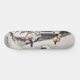 Utagawa Hiroshige - Evening Snö vid Kanbara Mini Skateboard Bräda 18,5 Cm