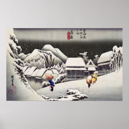 Utagawa Hiroshige - Evening Snö vid Kanbara Poster
