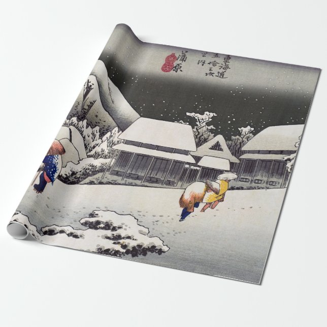 Utagawa Hiroshige - Evening Snö vid Kanbara Presentpapper (Utrullad)