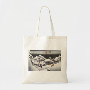 Utagawa Hiroshige - Evening Snö vid Kanbara Tygkasse