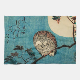 Utagawa Hiroshige - Horned Uggla på Maple Gren Kökshandduk