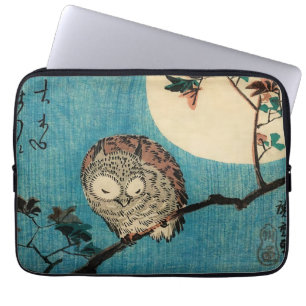 Utagawa Hiroshige - Horned Uggla på Maple Gren Laptop Fodral