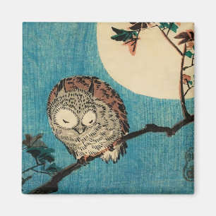Utagawa Hiroshige - Horned Uggla på Maple Gren Magnet