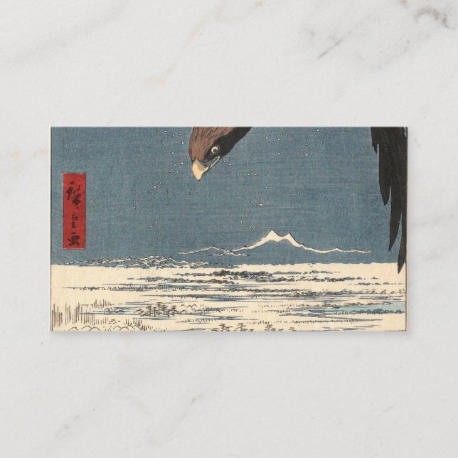 Utagawa Hiroshige Japanskt Woodblock Eagle Visitkort (Framsida)