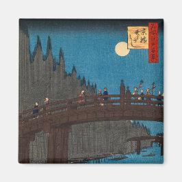 Utagawa Hiroshige - Kyoto Bridge av Moonlight Magnet