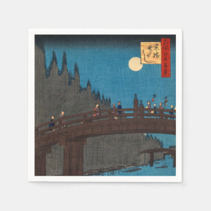 Utagawa Hiroshige - Kyoto Bridge av Moonlight Pappersservett