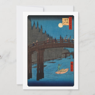Utagawa Hiroshige - Kyoto-bro över månljust himmel Inbjudningar