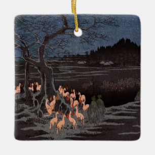 Utagawa Hiroshige - Nyårsafton Foxfire Julgransprydnad Keramik