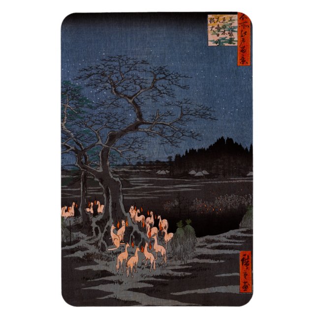 Utagawa Hiroshige - Nyårsafton Foxfire Magnet (Vertikal)