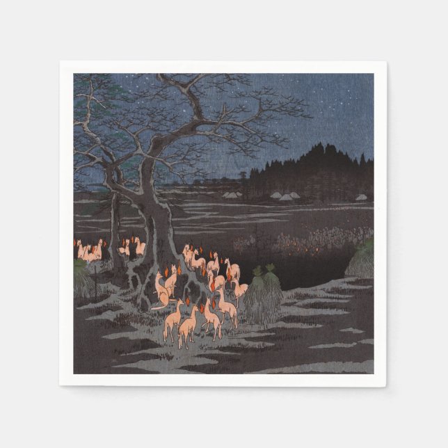 Utagawa Hiroshige - Nyårsafton Foxfire Pappersservett (Framsidan)