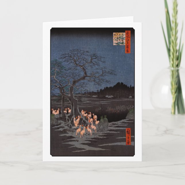 Utagawa Hiroshige - Nyårsafton Rävljus Kort (Framsida)