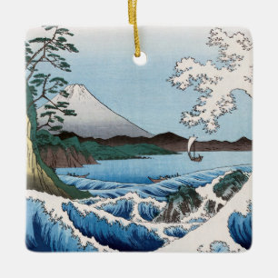 Utagawa Hiroshige - Sea off Satta, Suruga Province Julgransprydnad Keramik