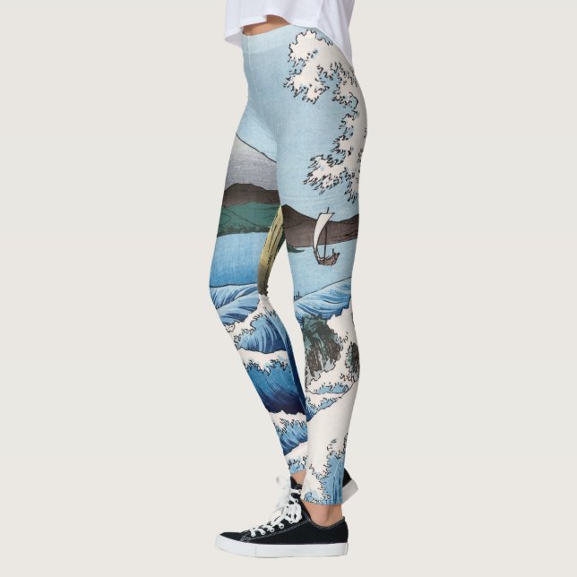 Utagawa Hiroshige - Sea off Satta, Suruga Province Leggings (Vänster)