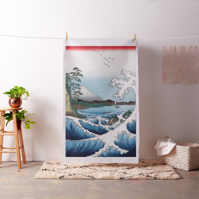 Utagawa Hiroshige - Sea off Satta, Suruga Province Tyg (In Situ)