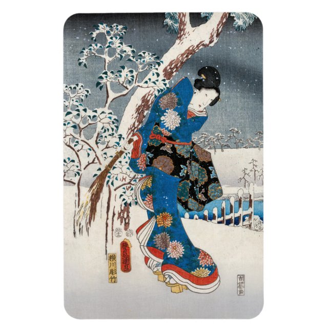 Utagawa Hiroshige - Tale of Genji, Elegant Woman Magnet (Vertikal)