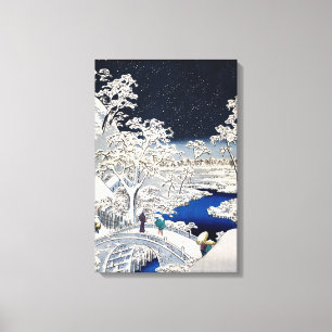 Utagawa Hiroshige - Trumbron vid Meguro Canvastryck