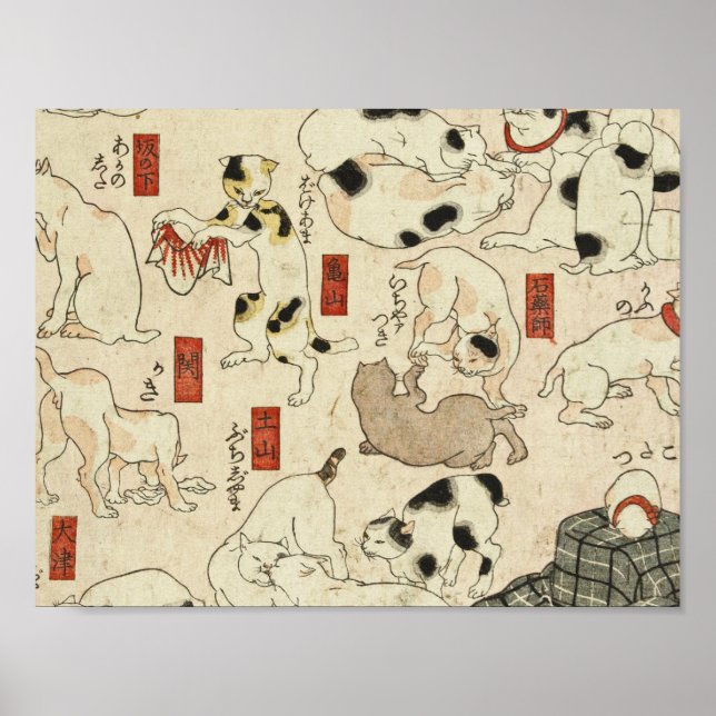 Utagawa Kuniyoshi - Cats Poster (Framsidan)