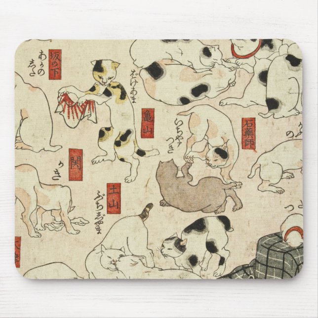Utagawa Kuniyoshi - Katter Musmatta (Framsidan)
