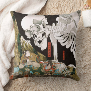 Utagawa Kuniyoshi Warrior vs Ghost,Japansk Art Kudde