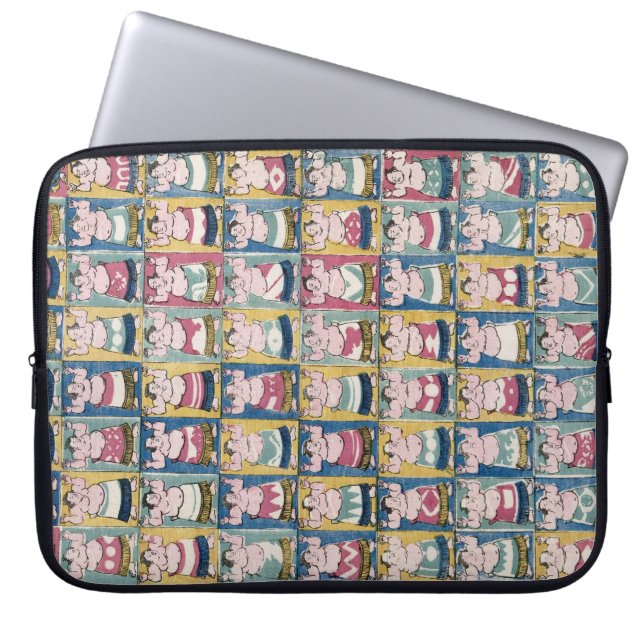 Utagawa Yoshikazus Sumo Wrestlers (1852) Laptop Fodral (Framsidan)