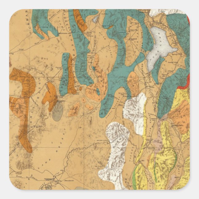 Utah 4 fyrkantigt klistermärke (Framsida)