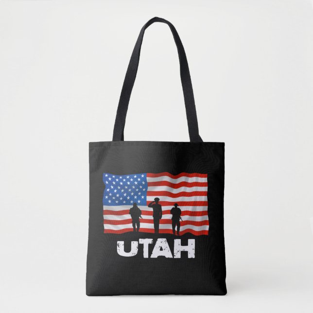 Utah, American Flagga Tote Bag Tygkasse (Framsida)