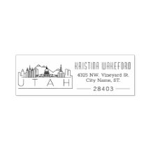 Utah | Anpassningsbar Adress självtryckande Frimär