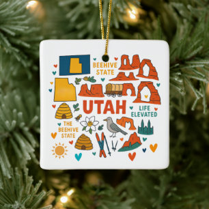 Utah Anpassningsbar Family Resa-jul Julgransprydnad Keramik