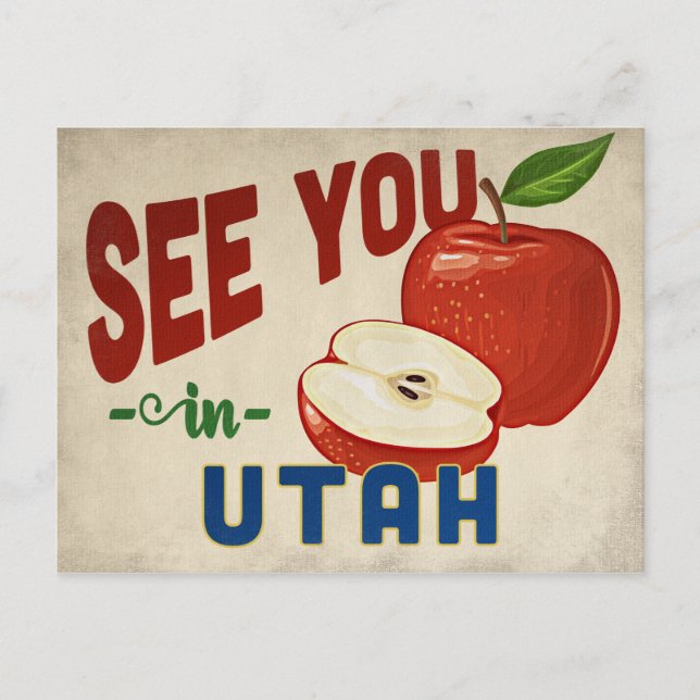 Utah Apple - Vintage resor Vykort (Framsida)