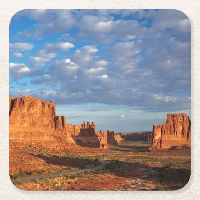 Utah, Arches National Park, klippformationer 2 Underlägg Papper Kvadrat (Framsidan)