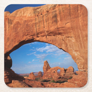Utah, Arches National Park, Turret Arch 3 Underlägg Papper Kvadrat
