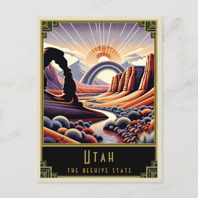 Utah | Art Deco Vykort (Framsida)