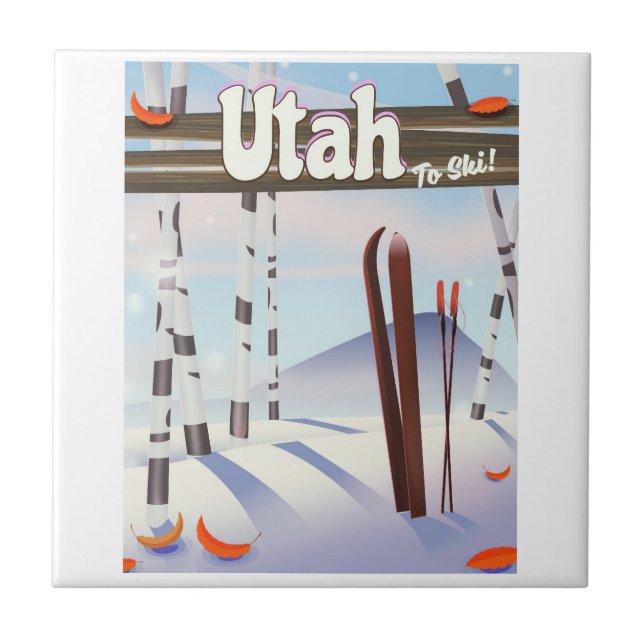 Utah att åka skidor! kakelplatta (Framsidan)