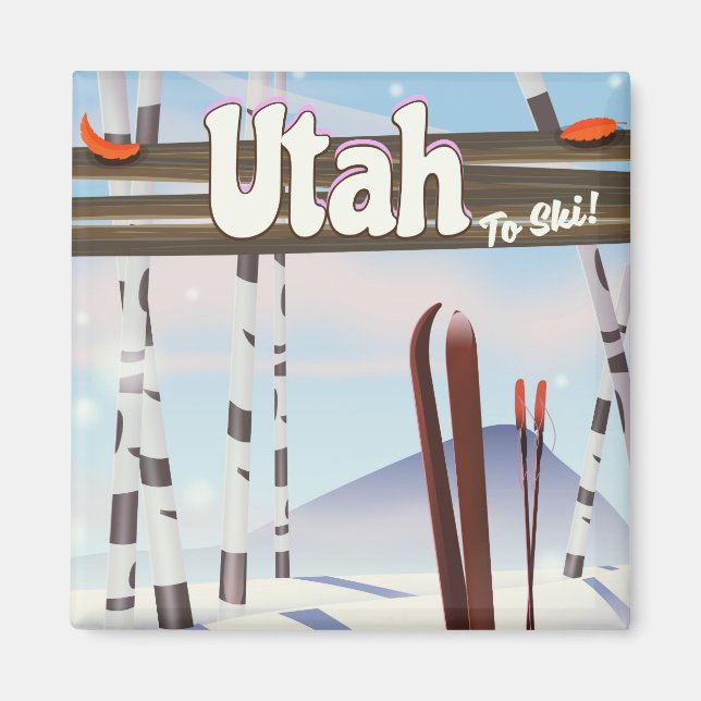 Utah att åka skidor! magnet (Framsidan)