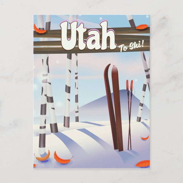 Utah att åka skidor! vykort (Framsida)