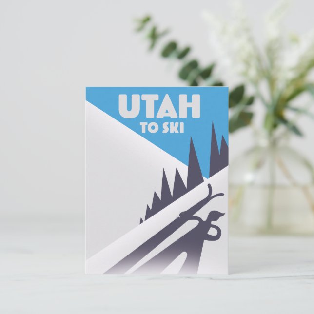 Utah att åka skidor vykort (Stående Fram)