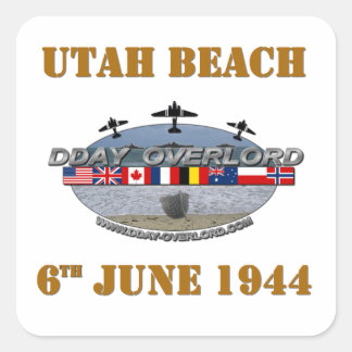 Utah Beach 6th June 1944 Fyrkantigt Klistermärke