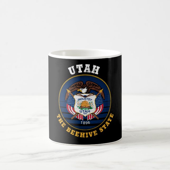 UTAH BEEHIVE STATLIG FLAGGA KAFFEMUGG (Center)