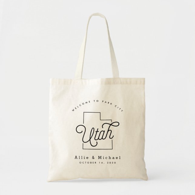 Utah Bröllop Welcome Tote Bag Tygkasse (Framsidan)