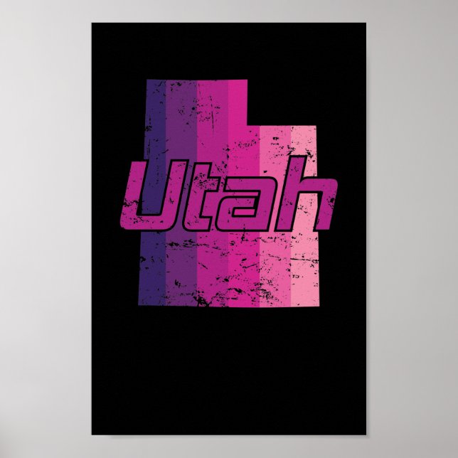 Utah Bundesstaat Umriss Karte USA Amerika Poster (Framsidan)