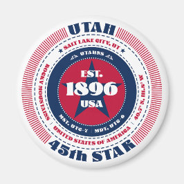 Utah Circle Typography Souvenir Magnet