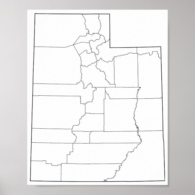 Utah Countys tom kontur Karta Poster (Framsidan)