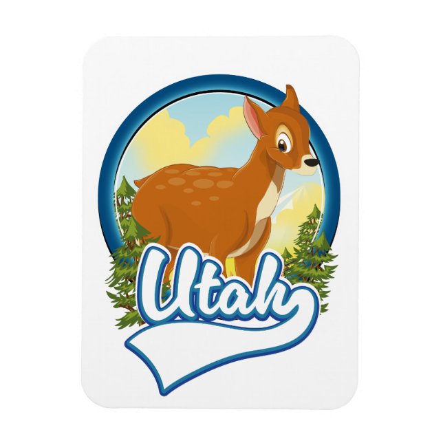 Utah Deer Travel logotyp Magnet (Vertikal)