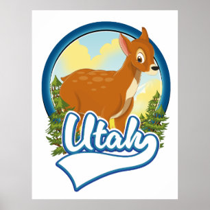 Utah Deer Travel logotyp Poster