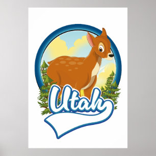 Utah Deer Travel logotyp Poster