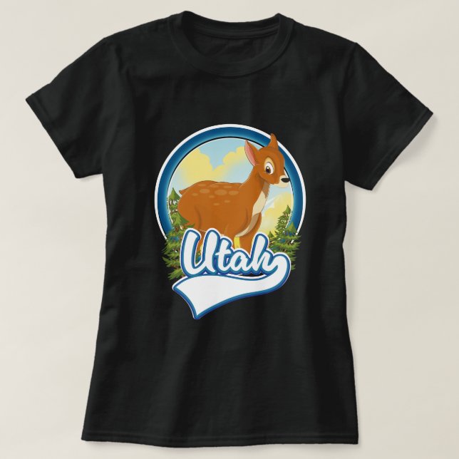 Utah Deer Travel logotyp T Shirt (Design framsida)