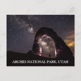 Utah Delikat Arch night stars milky way liggande Vykort